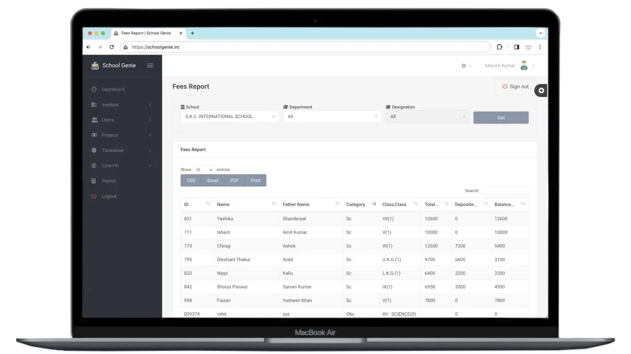 Fees Reports